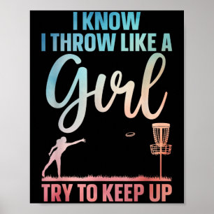 Póster Diseño divertido de discos de golf para mujeres Ch