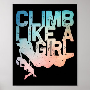 Póster Diseño Divertido de Escalada en Roca para Niñas Mu