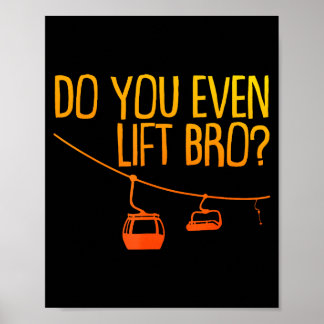 Póster Diseño divertido de esquí y snowboarding para homb