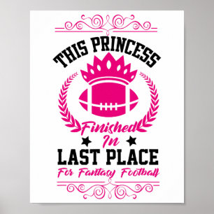 Póster Diseño divertido de fiesta de princesa de fútbol d