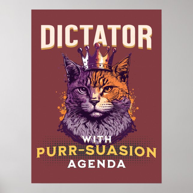Póster Diseño divertido de gato de la agenda de la persua (Frente)
