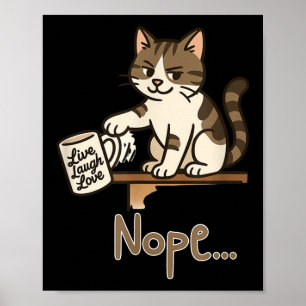 Póster Diseño divertido de gatos sin papas - Gatos en lat