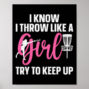 Póster Diseño divertido de golf de disco para chica mujer