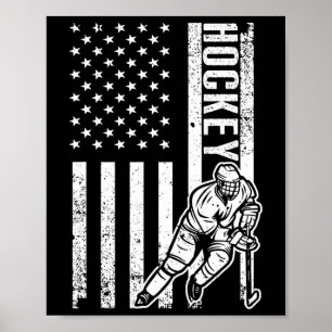 Póster Diseño divertido de hockey para hombres género fem