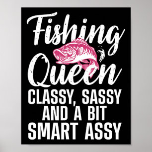 Póster Diseño divertido de la reina de la pesca para muje