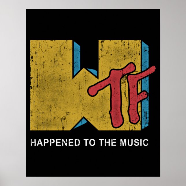 Póster Diseño divertido de MTV WTF (Frente)