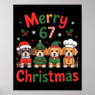 Póster Diseño divertido de Navidad de Dachshund lindo par