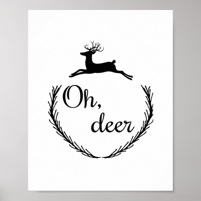 Póster Diseño divertido de Oh Deer  (Frente)
