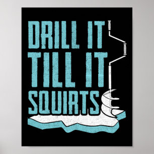 Póster Diseño divertido de pesca en hielo para hombres y 