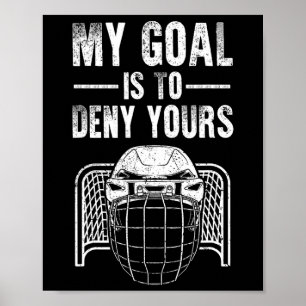 Póster Diseño Divertido de Portero de Hockey sobre Hielo