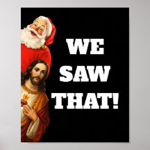 Diseño divertido de Santa y Jesús 'Lo vimos'