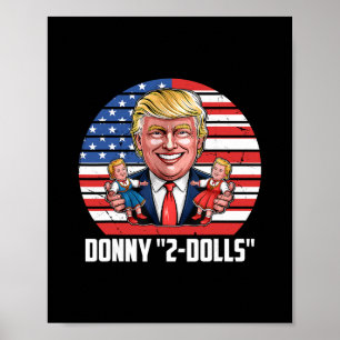 Póster Diseño divertido de Trump de Donny 2-muñecas