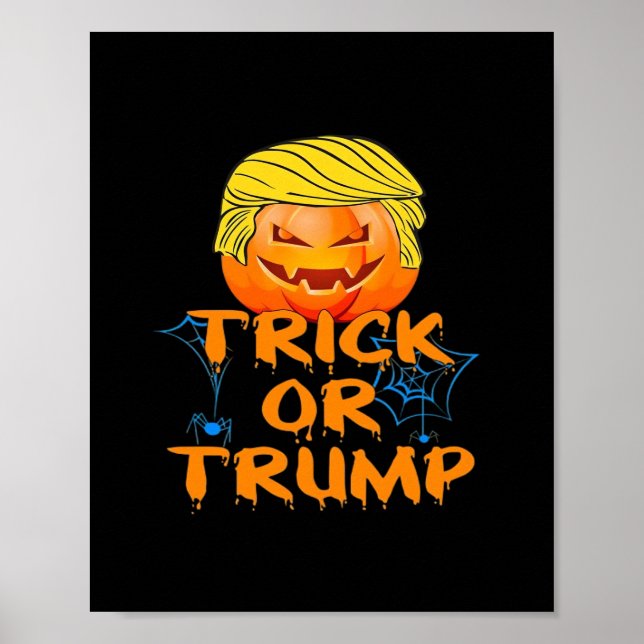 Póster Diseño divertido de Trumpkin para Halloween (Frente)