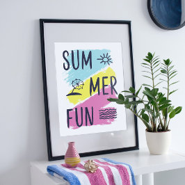 Póster Diseño divertido de verano.