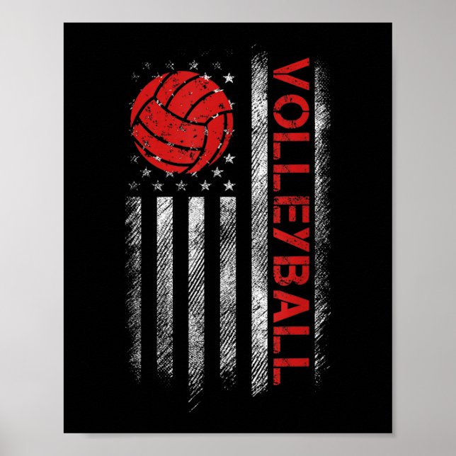 Póster Diseño divertido de voleibol para hombres mujeres  (Frente)