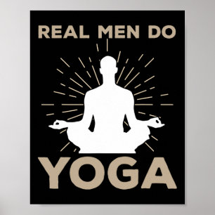 Póster Diseño Divertido de Yoga para Hombres Chicos Postu