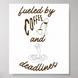Póster Diseño divertido impulsado por café y plazos