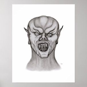Póster Diseño en blanco y negro de vampiros