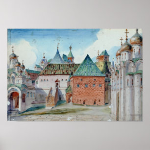 Póster Diseño escénico para la ópera de Modest Mussorgsky