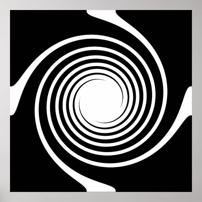 Póster Diseño espiral blanco y negro. (Frente)