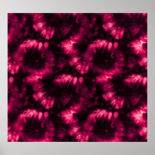 Póster Diseño espiral shibori rosado Hypno