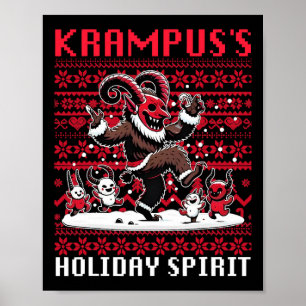 Póster Diseño Espíritu Navideño Krampus Temporada de Navi