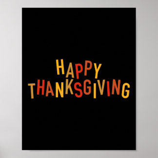Póster Diseño Feliz de Acción de Gracias Adorable y Lindo