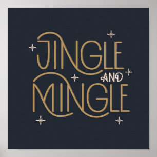 Póster Diseño festivo de jingle y mingle