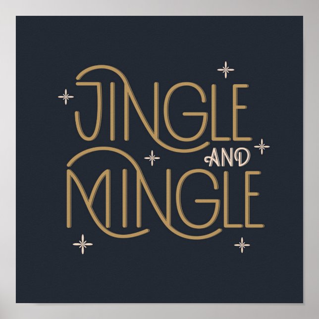 Póster Diseño festivo de jingle y mingle (Frente)