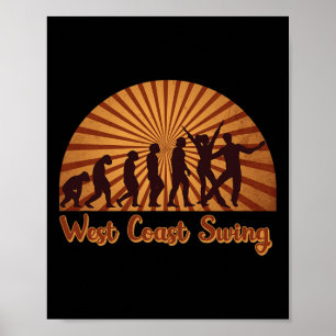 Póster Diseño Fiesta De Baile De Swing De La Costa Oeste 