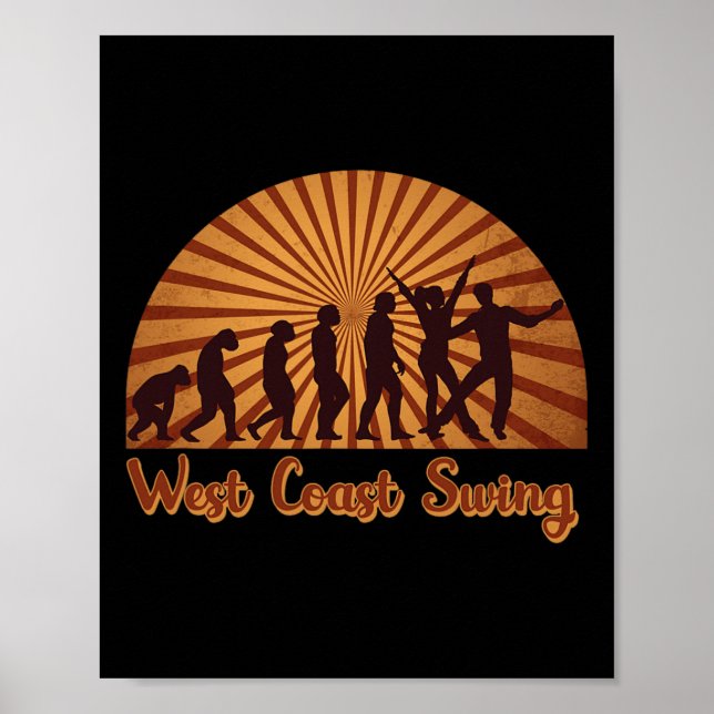 Póster Diseño Fiesta De Baile De Swing De La Costa Oeste  (Frente)