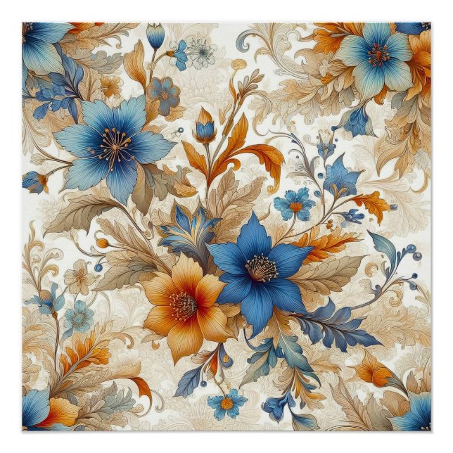 Póster Diseño floral 2 - IA - Arte (Anverso)