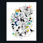 Póster diseño floral abstracto<br><div class="desc">ilustracion vector</div>