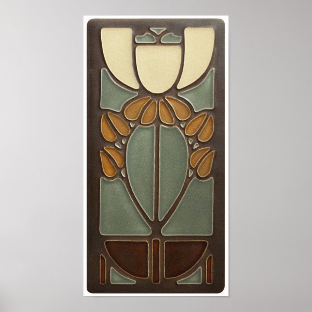 Póster - Diseño floral Art Nouveau (Frente)