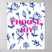 Diseño floral colorido, cartel de Elige Alegría 