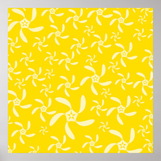 Póster Diseño floral de verano. Amarillo pálido.