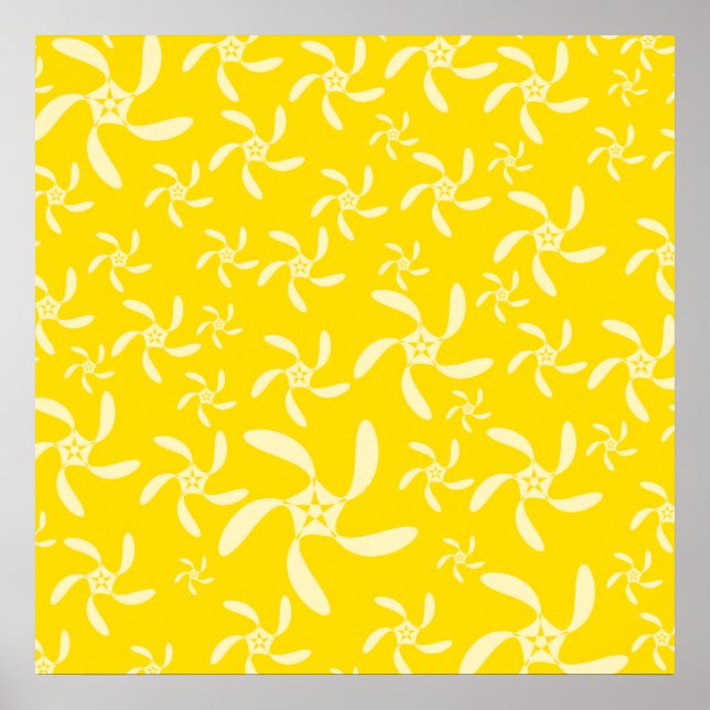 Póster Diseño floral de verano. Amarillo pálido. (Frente)