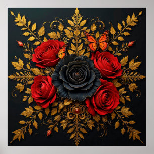 Póster Diseño floral elegante