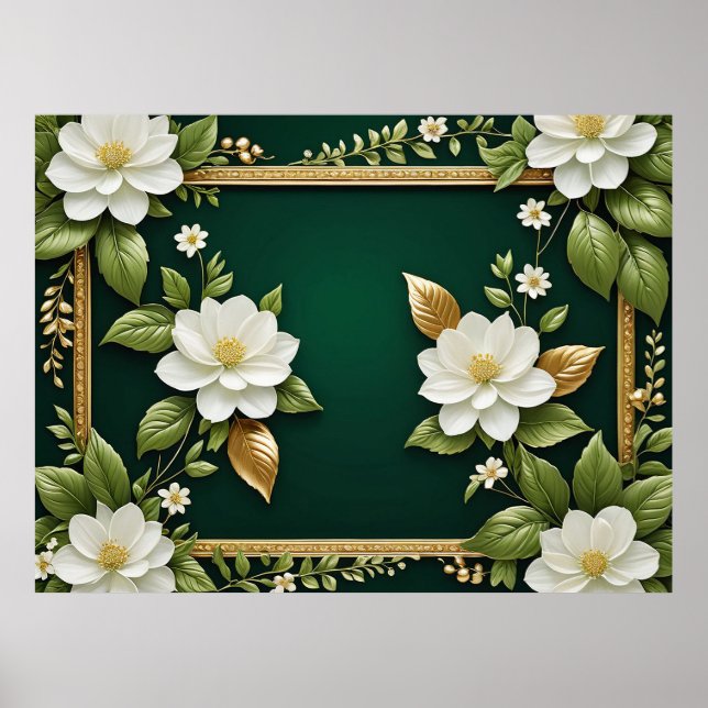 Póster Diseño floral elegante (Frente)