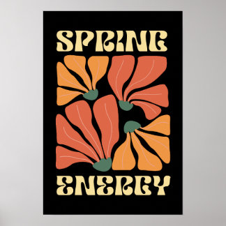 Póster Diseño floral retro de energía primaveral | Abstra