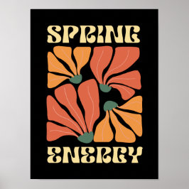 Póster Diseño floral retro de energía primaveral | Abstra