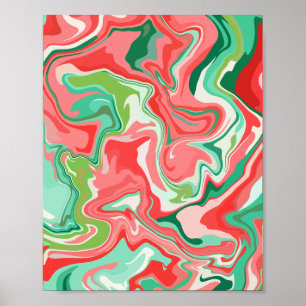 Póster Diseño Fluido Abstracto Colorido