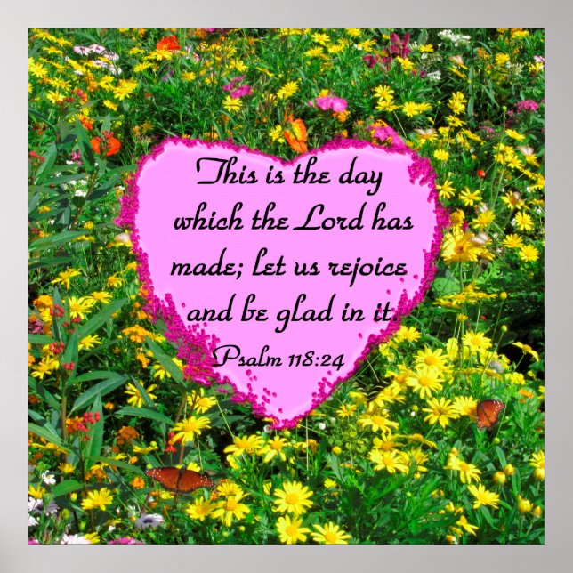 PÓSTER DISEÑO FOTOGRÁFICO DE LA FLORAL AMARILLA PSALM 118 (Frente)