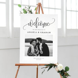 Póster Diseño fotográfico del Boda de caligrafía de Bonit