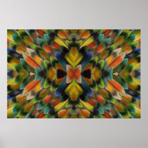 Póster Diseño Fractal De Las Plumas De Lovebird