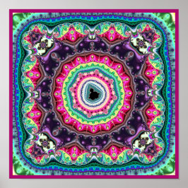 Póster Diseño fractal de Mandelbrot