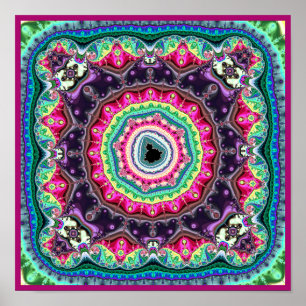 Póster Diseño fractal de Mandelbrot