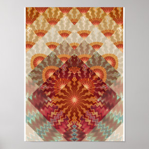 Póster Diseño Fractal de Rayos de Sol