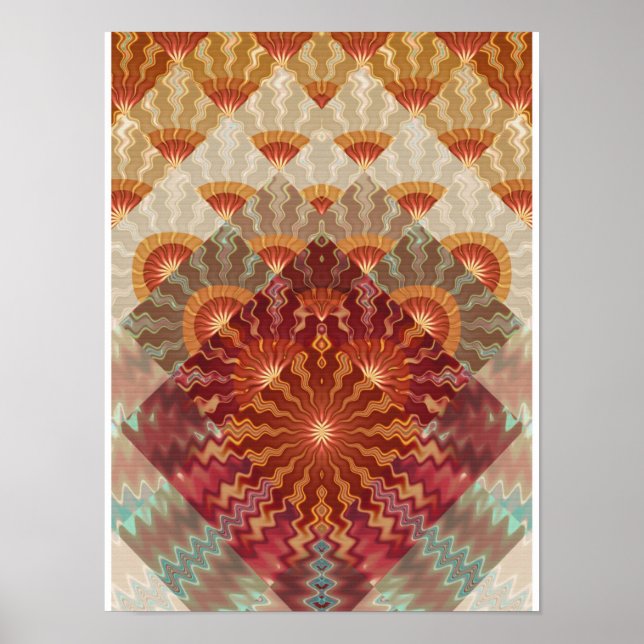 Póster Diseño Fractal de Rayos de Sol (Frente)