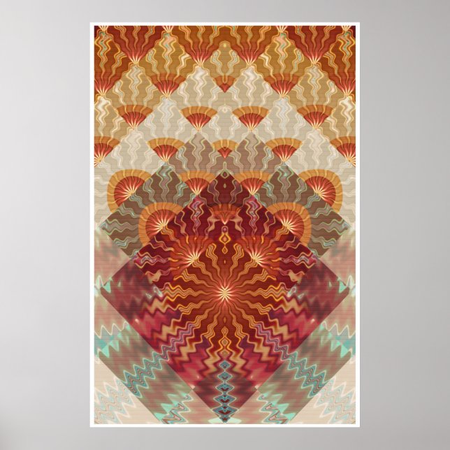 Póster Diseño Fractal de Rayos de Sol (Frente)